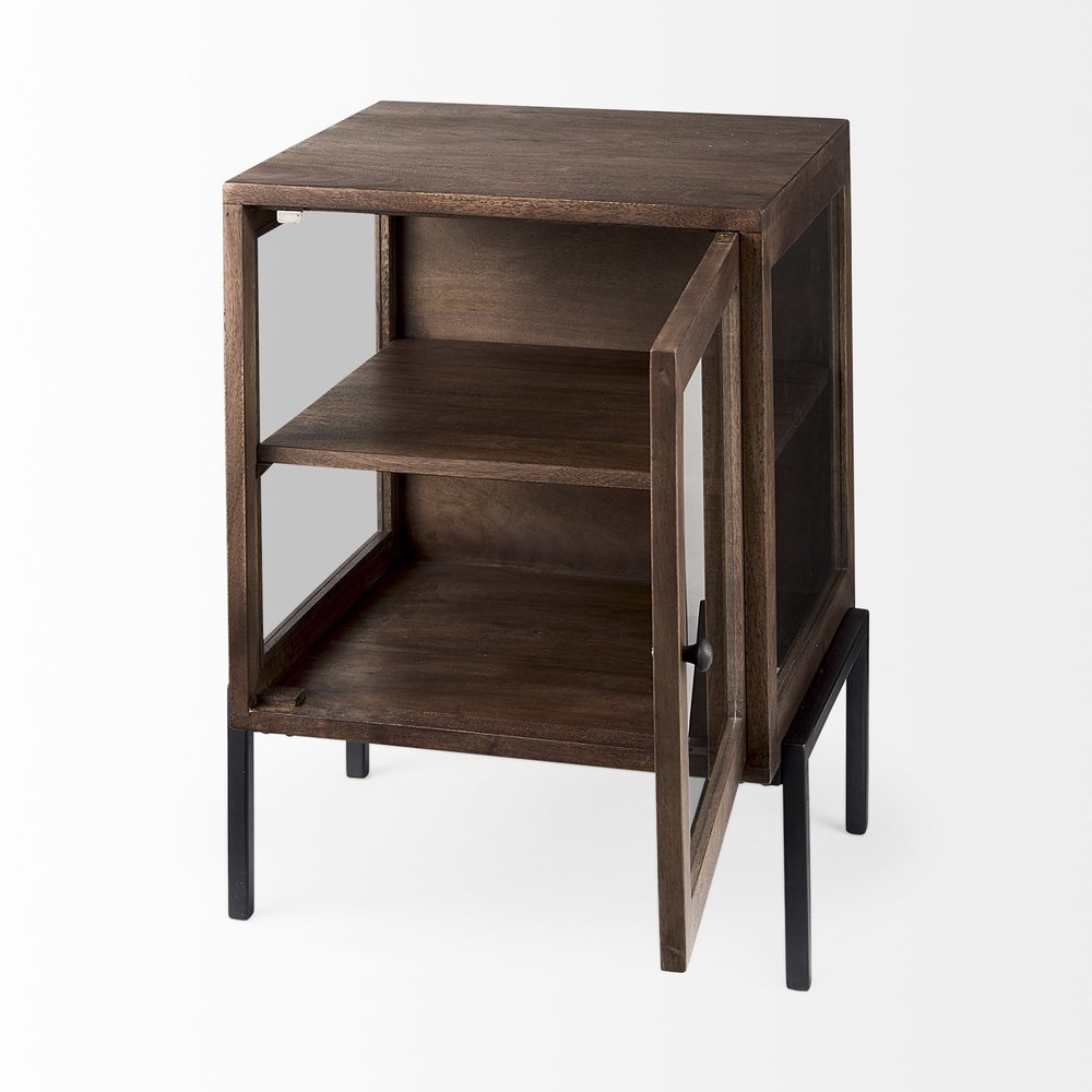 Brown Solid Wood Square End Table - 24-inch