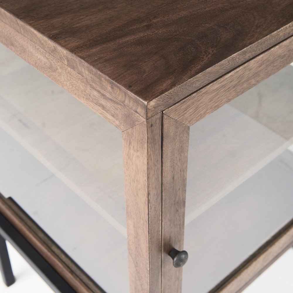 Brown Solid Wood Square End Table - 24-inch