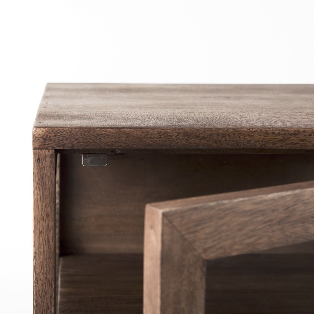 Brown Solid Wood Square End Table - 24-inch