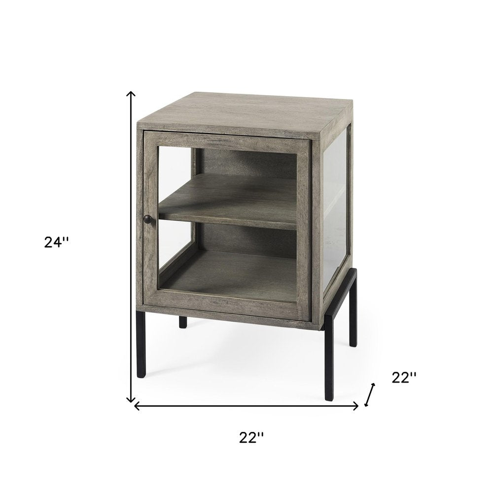 Brown Solid Wood Square End Table - 24-inch