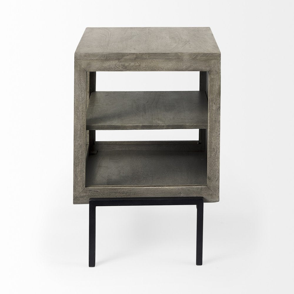 Brown Solid Wood Square End Table - 24-inch