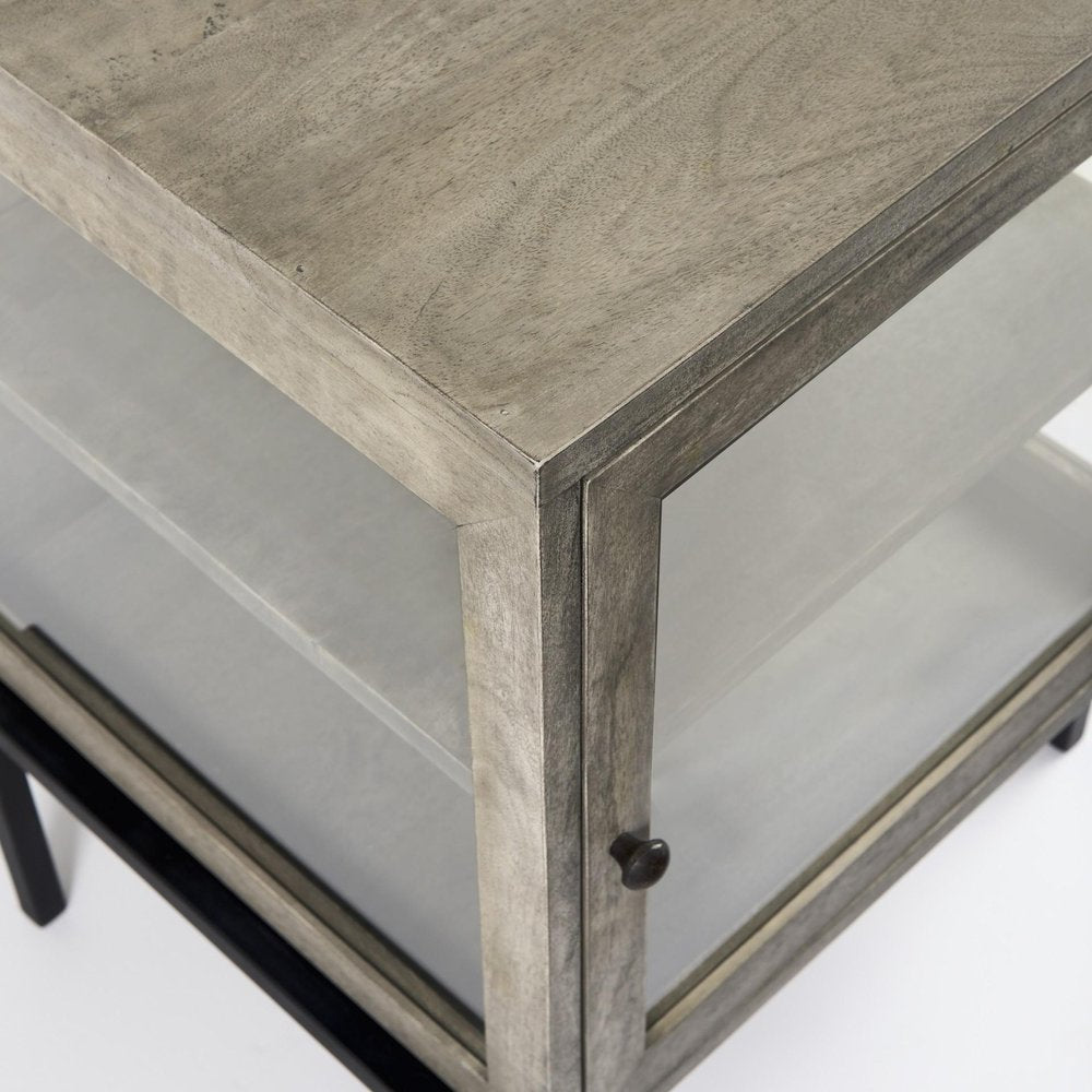 Brown Solid Wood Square End Table - 24-inch