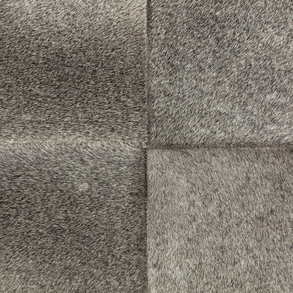 Gray Wool and Brown Footstool Ottoman - 20-inch