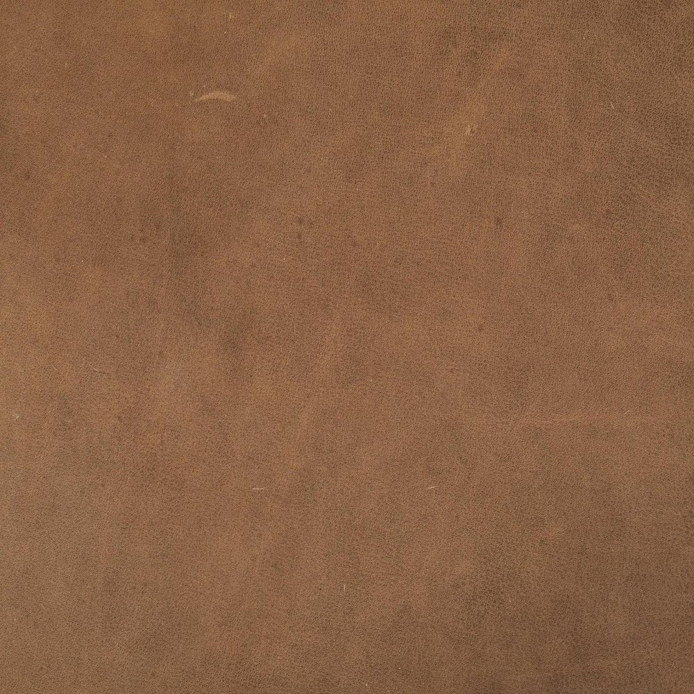 Brown Genuine Leather Cube Ottoman - 36-inch