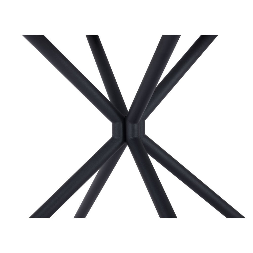 White and Black Rounded Steel Dining Table - 47-inch