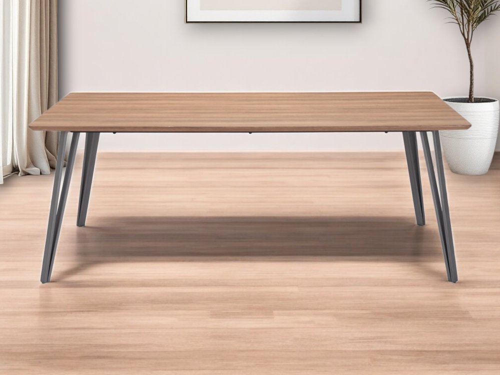 Brown and Gray Wood and Steel Dining Table - 79-inch