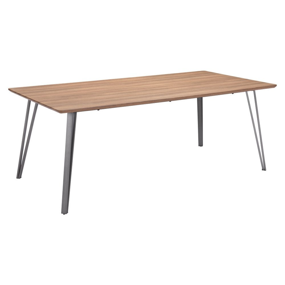 Brown and Gray Wood and Steel Dining Table - 79-inch