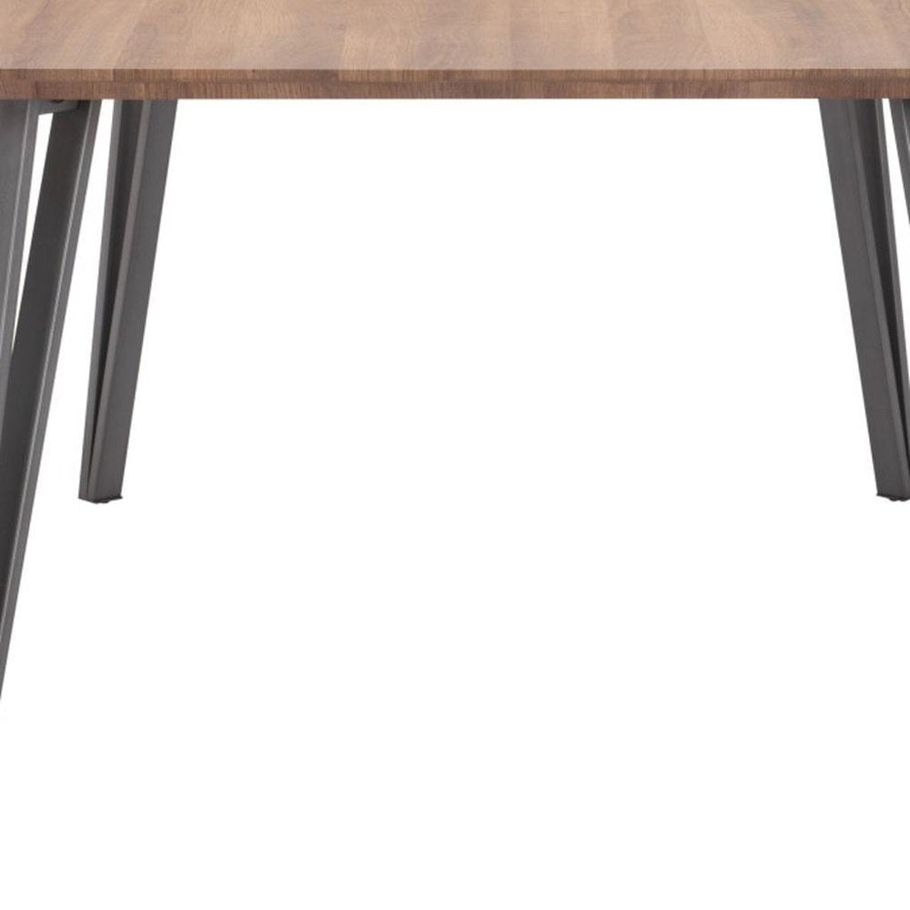 Brown and Gray Wood and Steel Dining Table - 79-inch