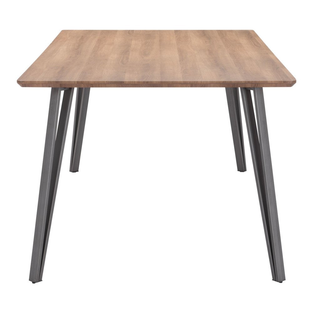 Brown and Gray Wood and Steel Dining Table - 79-inch