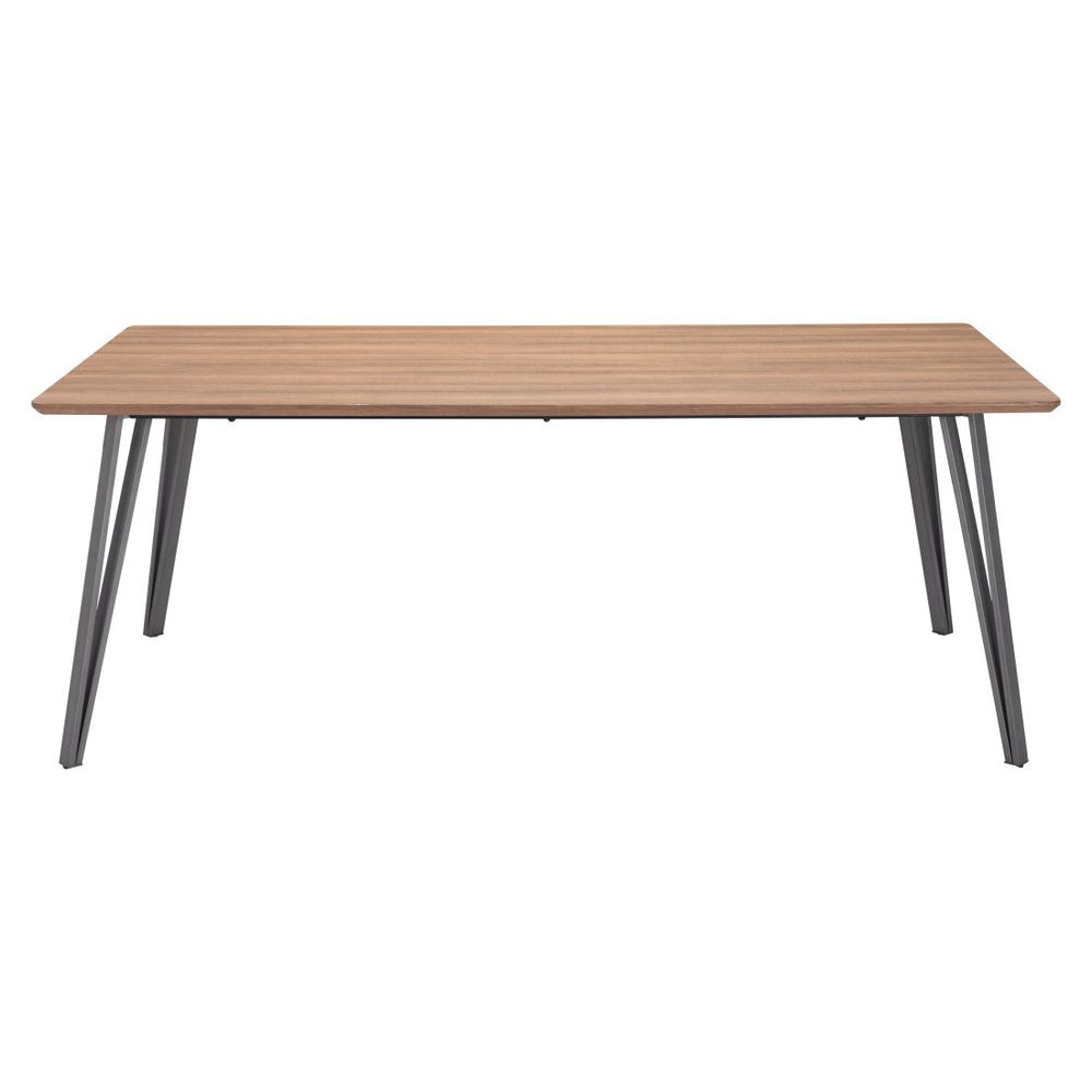 Brown and Gray Wood and Steel Dining Table - 79-inch