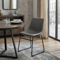 Set of Two Charcoal and Black Upholstered Velvet Dining Side Chairs