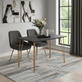 Black and Gold Wood and Steel Counter Height Dining Table - 55-inch