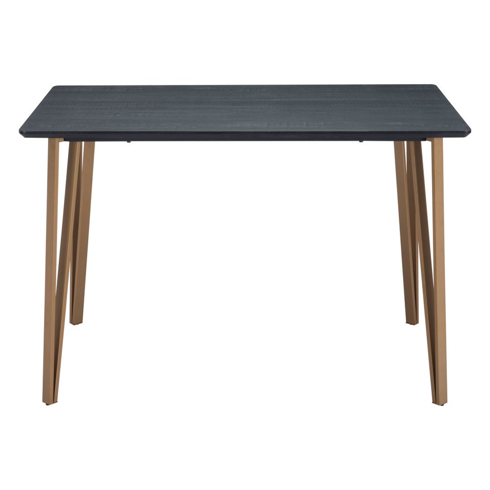 Black and Gold Wood and Steel Counter Height Dining Table - 55-inch