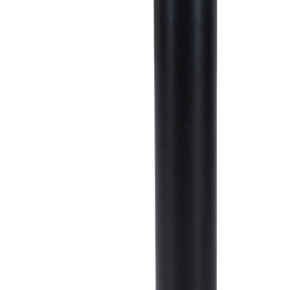 White and Black Wood and Steel Round Pedestal End Table - 30-inch
