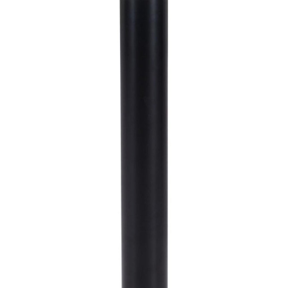 White and Black Wood and Steel Round Pedestal End Table - 30-inch