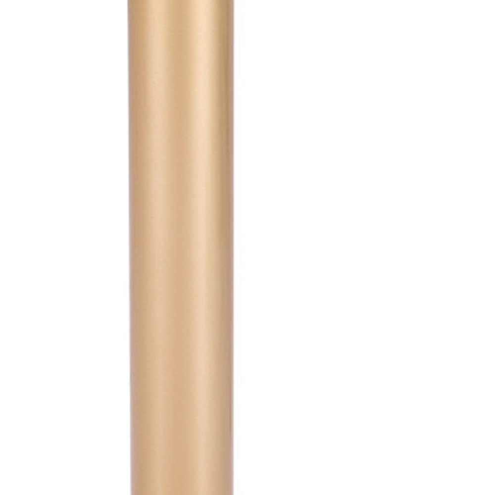 White and Gold Wood and Steel Pedestal End Table - 30-inch