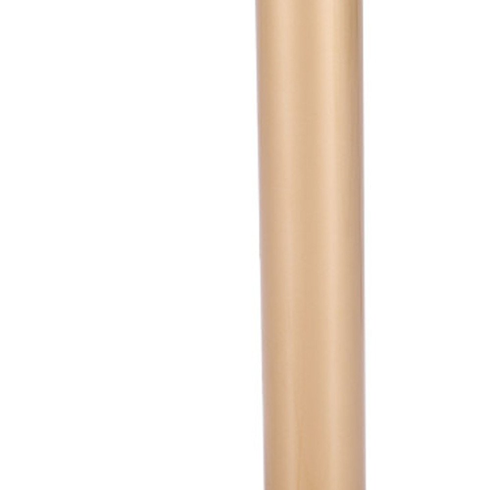 White and Gold Wood and Steel Pedestal End Table - 30-inch