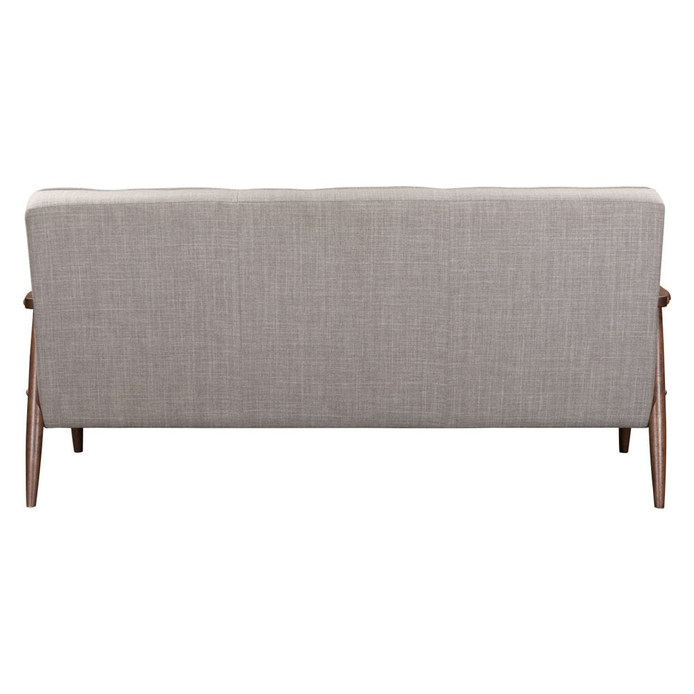 Beige Polyester Sofa with Brown Legs - 69-inch