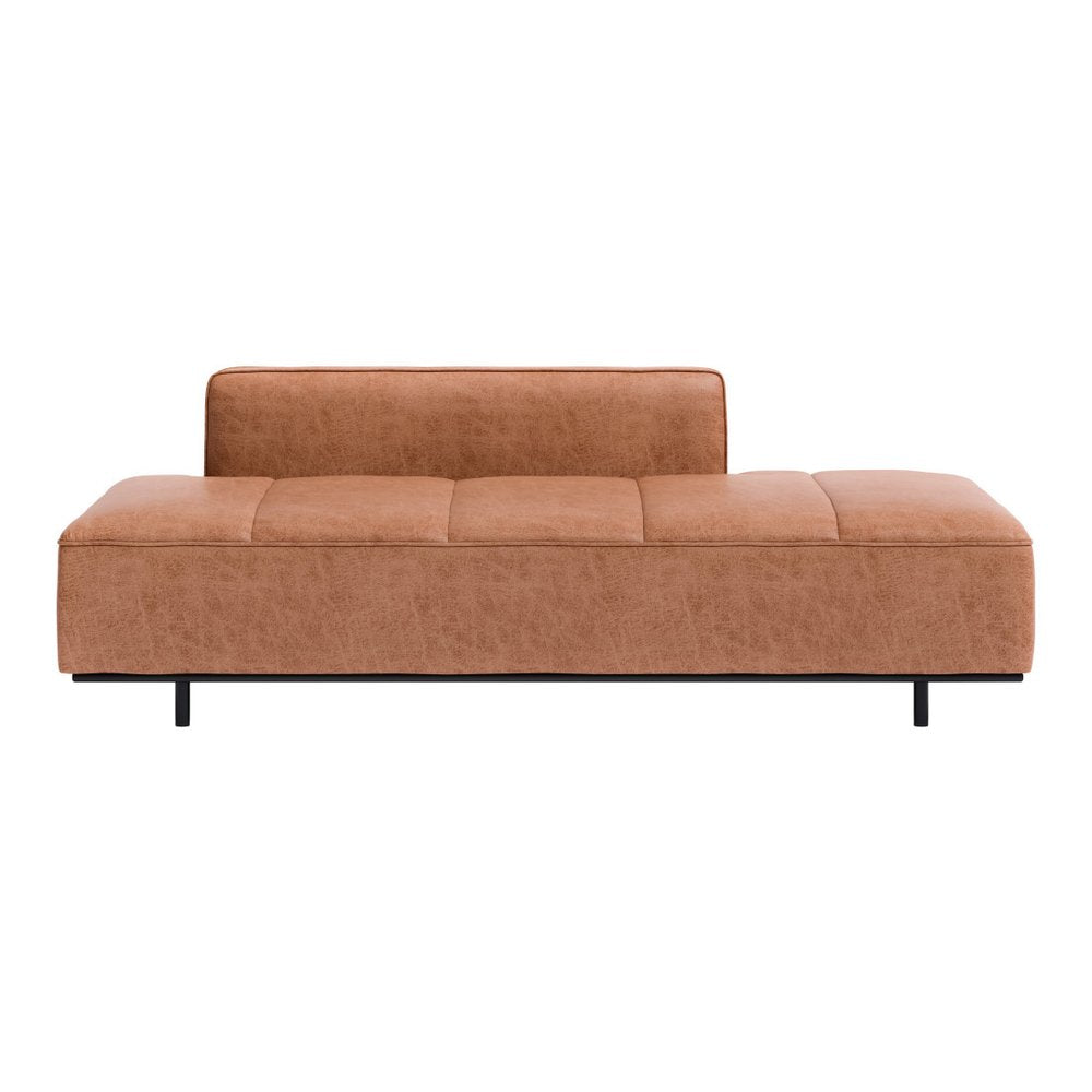 Brown Faux Leather Sofa with Black Legs - 79-inch