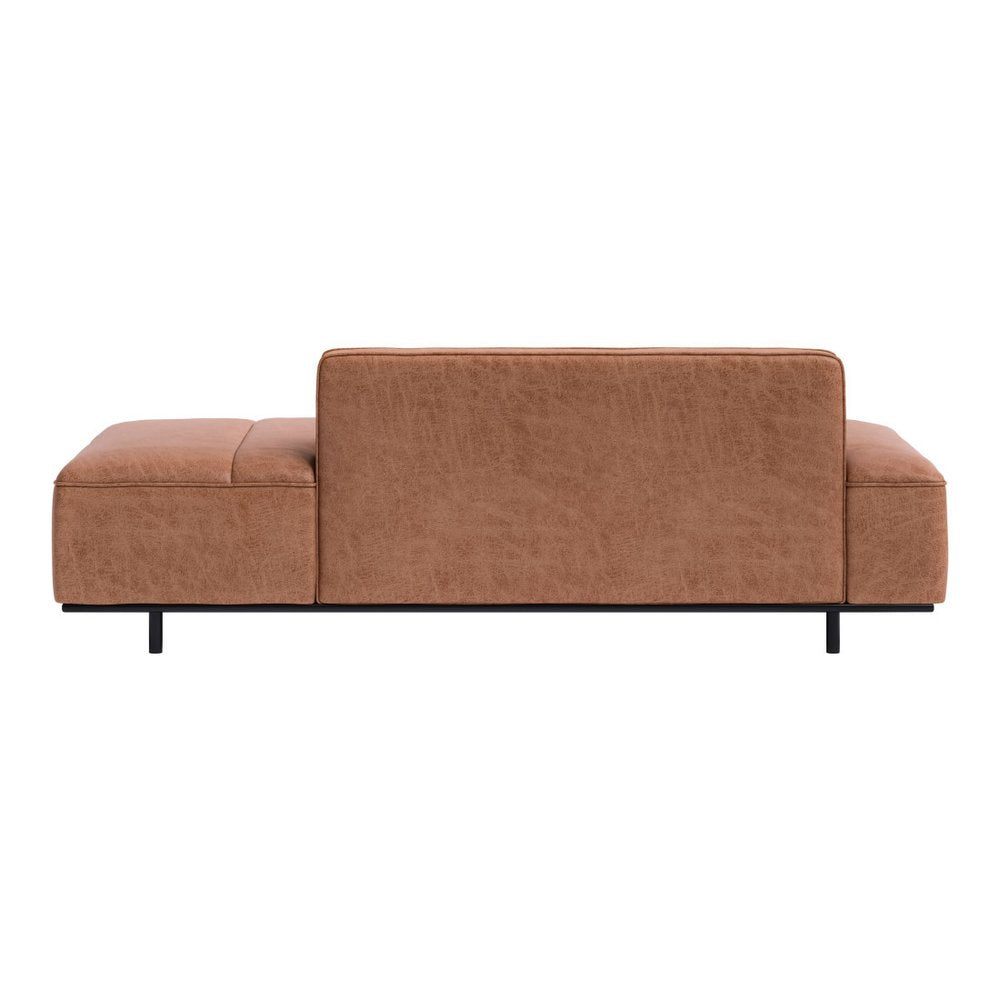 Brown Faux Leather Sofa with Black Legs - 79-inch