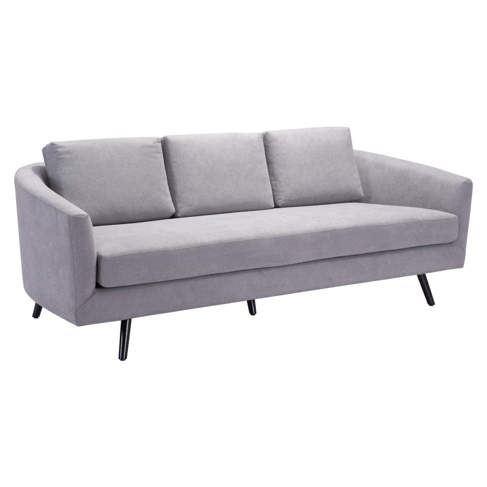 Gray Polyester Sofa with Black Legs - 79-inch