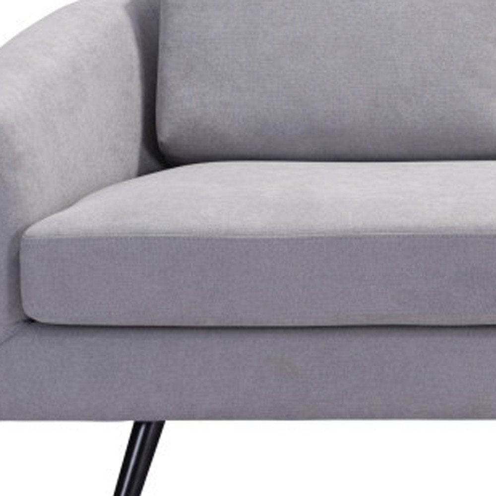 Gray Polyester Sofa with Black Legs - 79-inch
