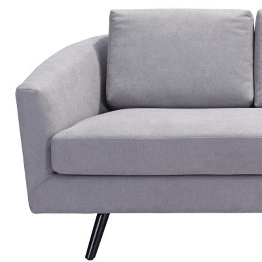 Gray Polyester Sofa with Black Legs - 79-inch