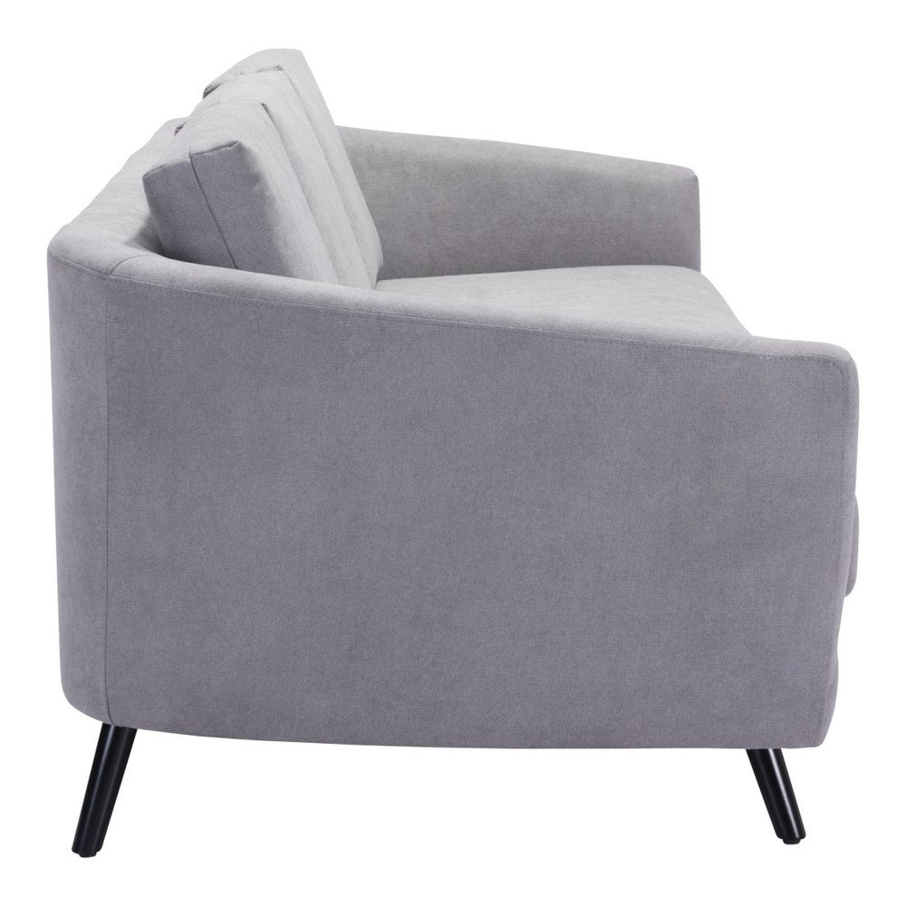 Gray Polyester Sofa with Black Legs - 79-inch
