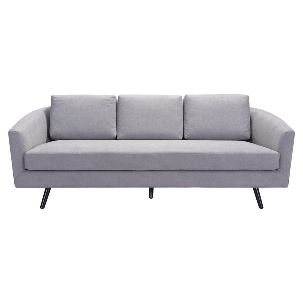 Gray Polyester Sofa with Black Legs - 79-inch