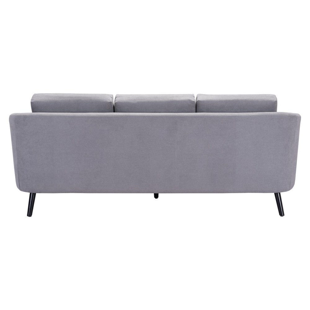 Gray Polyester Sofa with Black Legs - 79-inch