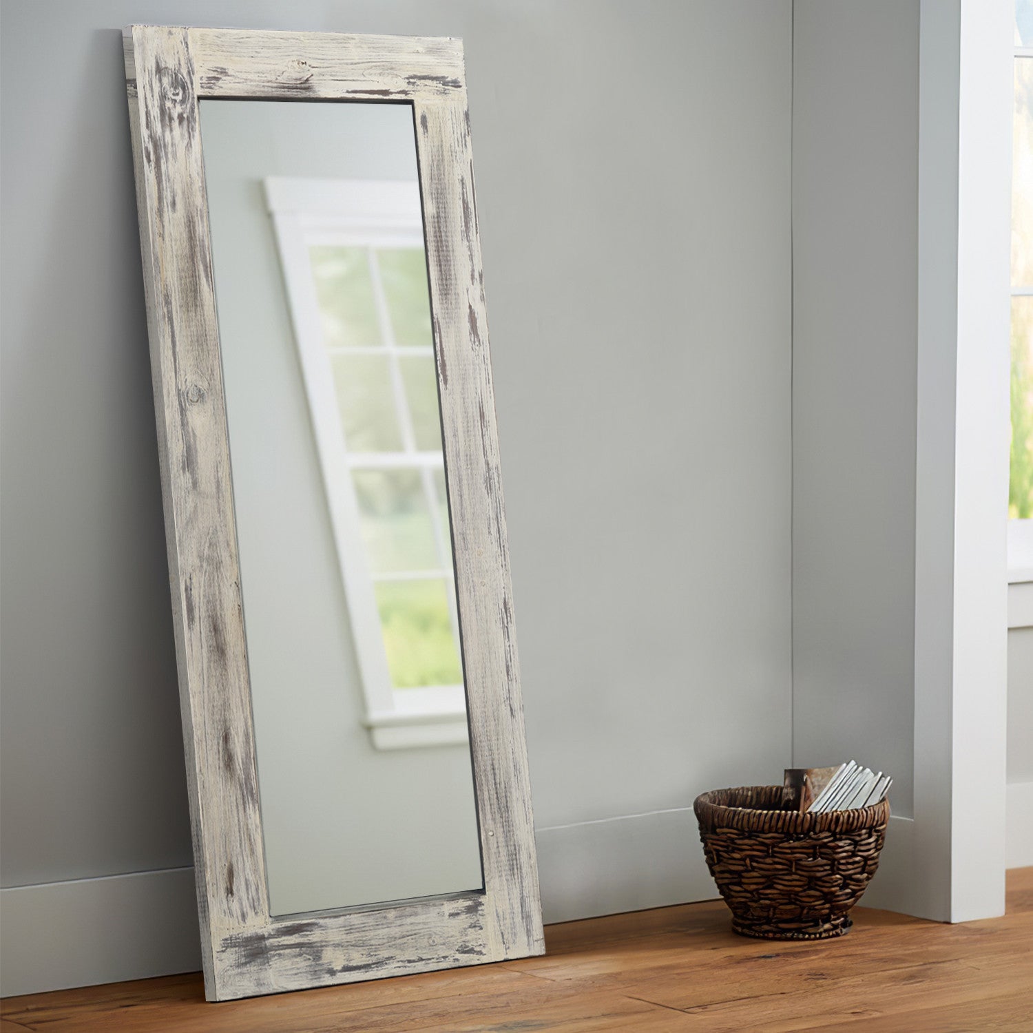 Dark Gray Solid Wood Freestanding Framed - 58-inch