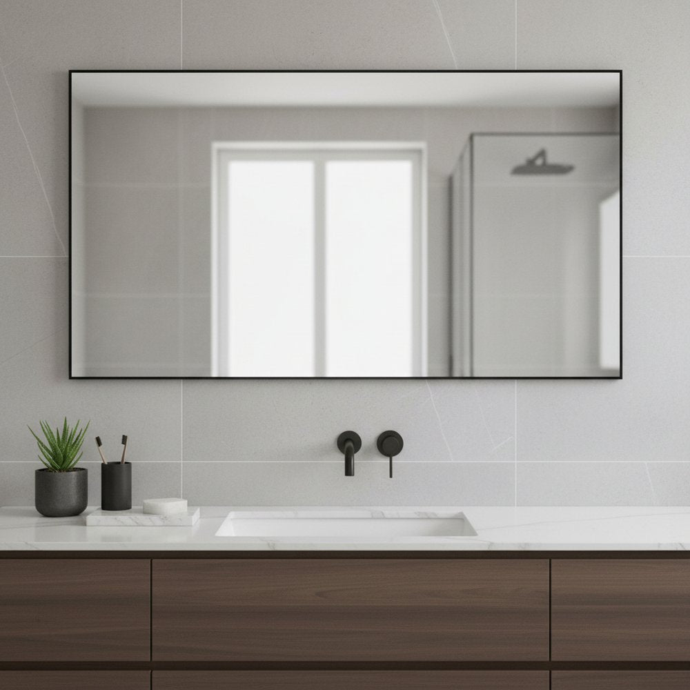Black Metal Framed Full Length Hanging Mirror - 59-inch