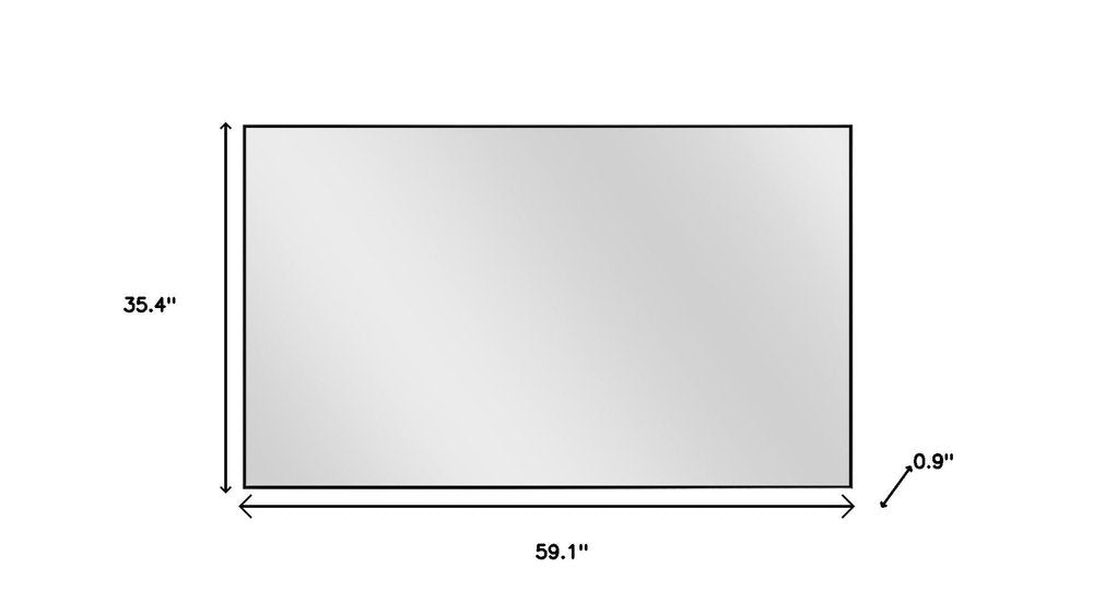 Black Metal Framed Full Length Hanging Mirror - 59-inch