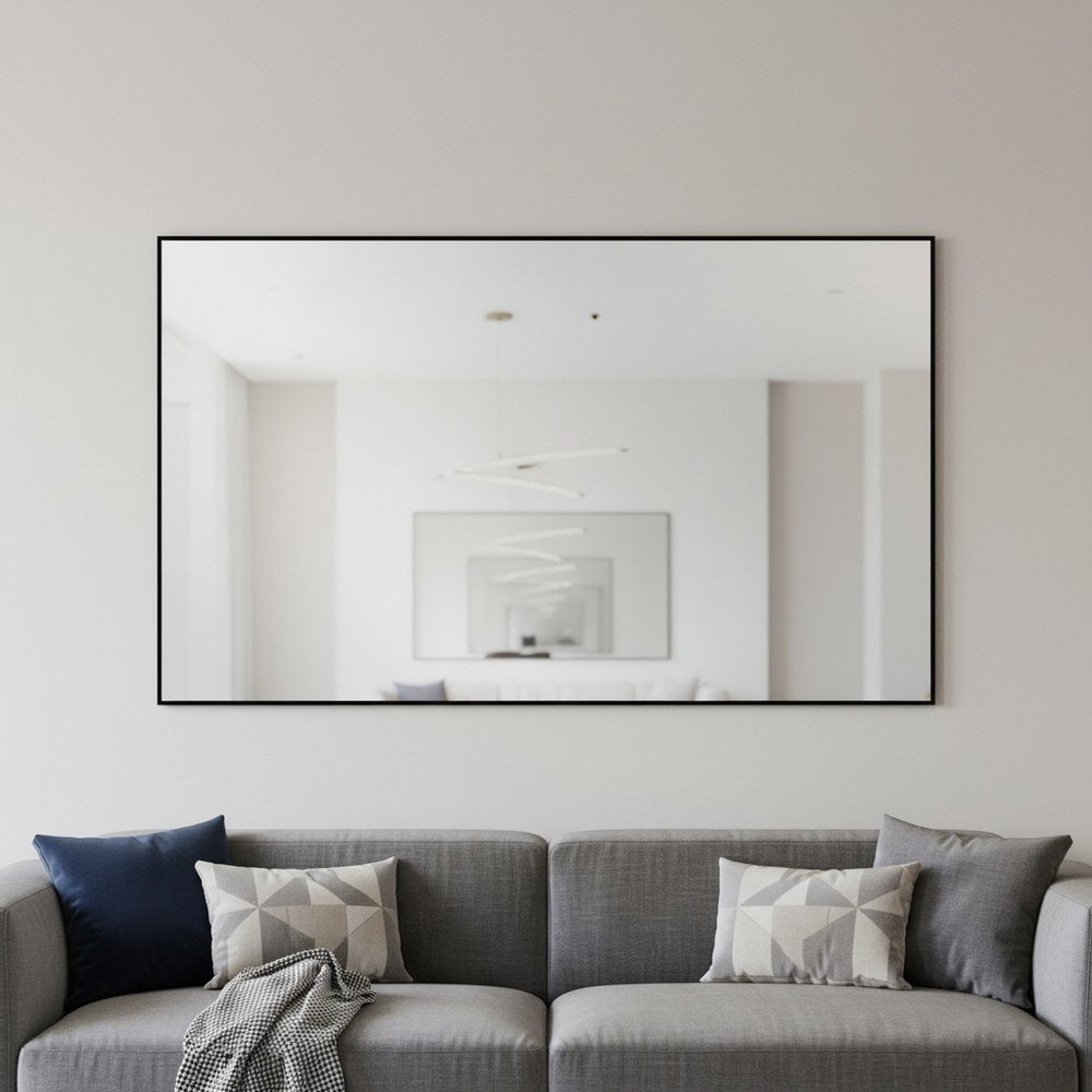 Black Metal Framed Full Length Hanging Mirror - 59-inch