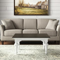 Brown and White Wood Square Distressed Coffee Table - 39-inch