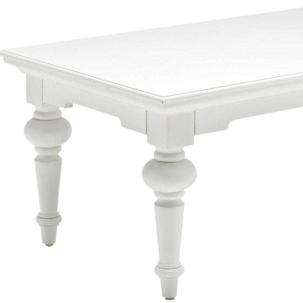 White Solid Wood Coffee Table - 47-inch