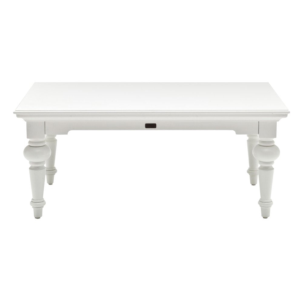 White Solid Wood Coffee Table - 47-inch