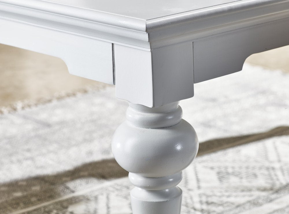 White Solid Wood Coffee Table - 47-inch