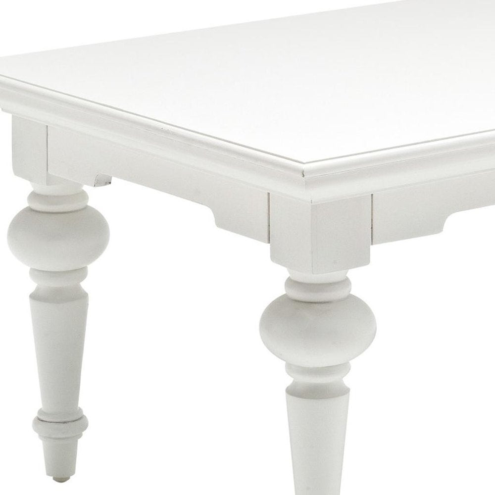White Solid Wood Coffee Table - 47-inch