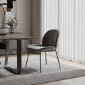 Set of Two Gray and Black Fabric Dining Side Chairs