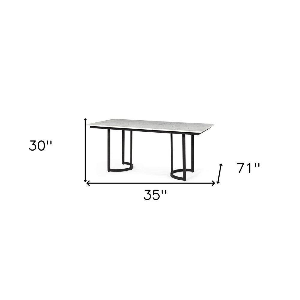 White and Black Dining Table - 71-inch