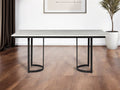 White and Black Dining Table - 71-inch