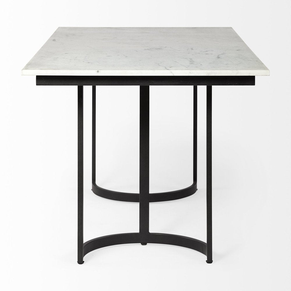 White and Black Dining Table - 71-inch