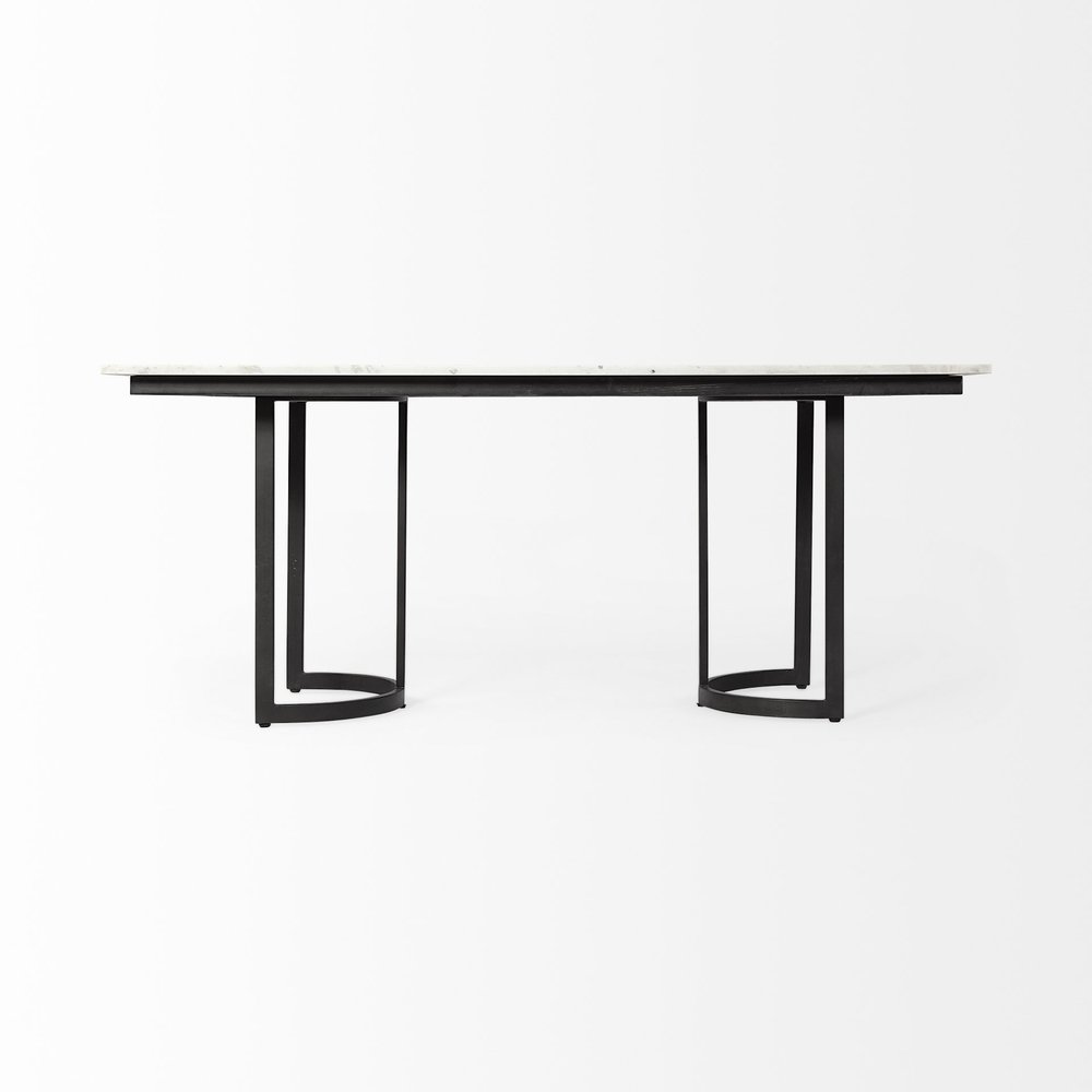 White and Black Dining Table - 71-inch