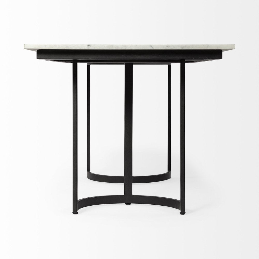 White and Black Dining Table - 71-inch