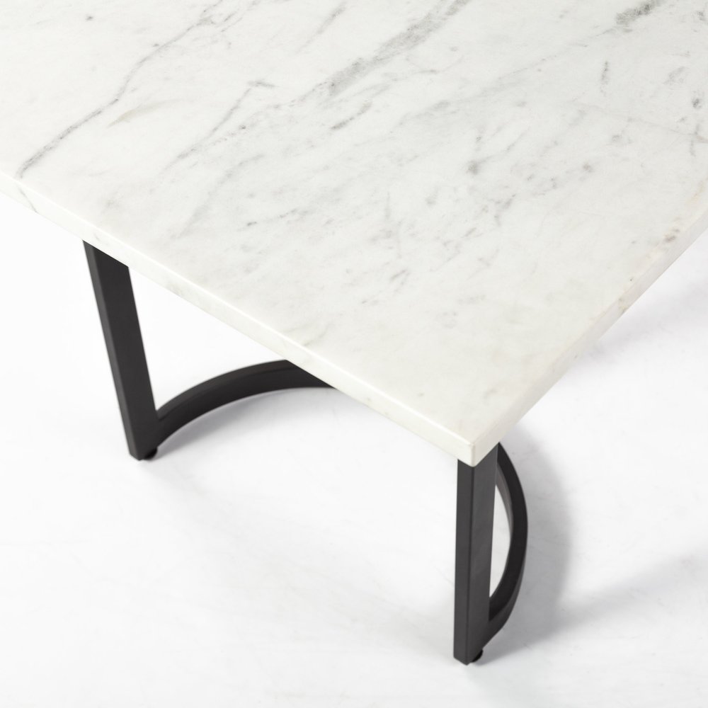 White and Black Dining Table - 71-inch