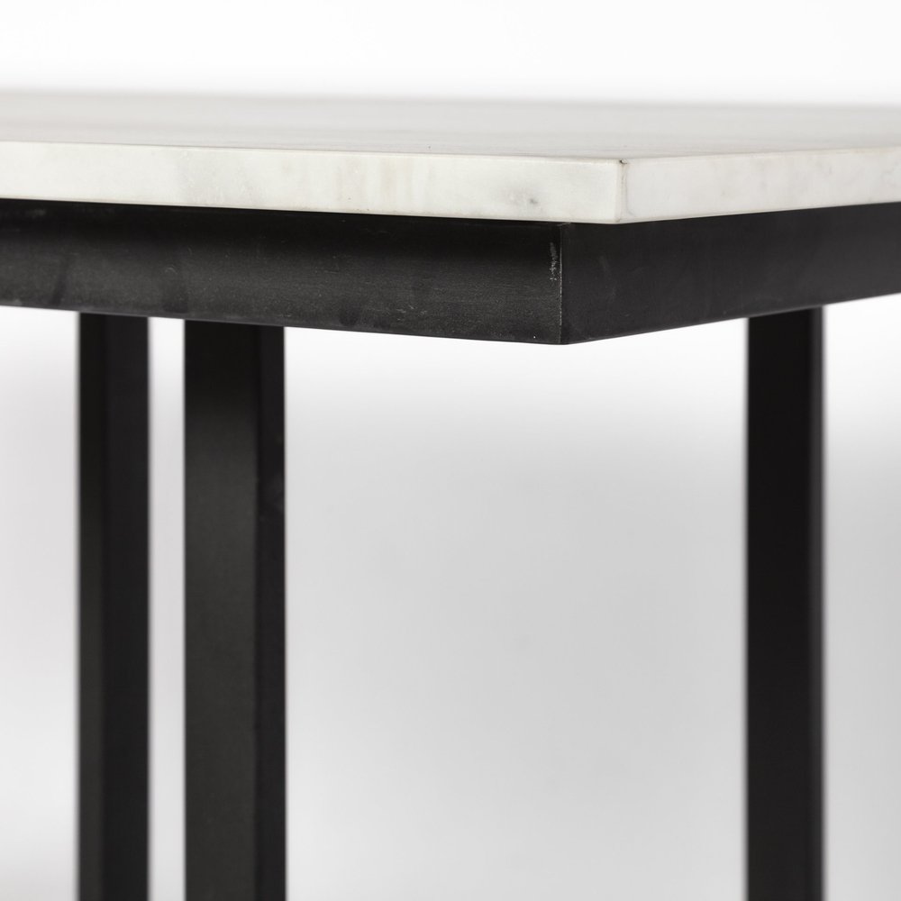 White and Black Dining Table - 71-inch