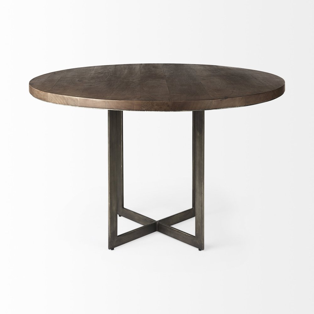 Brown and Gray Sled Base Dining Table - 48-inch