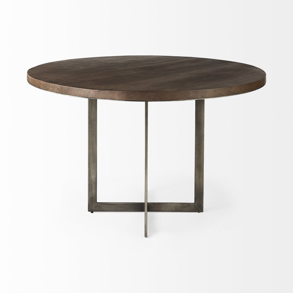 Brown and Gray Sled Base Dining Table - 48-inch