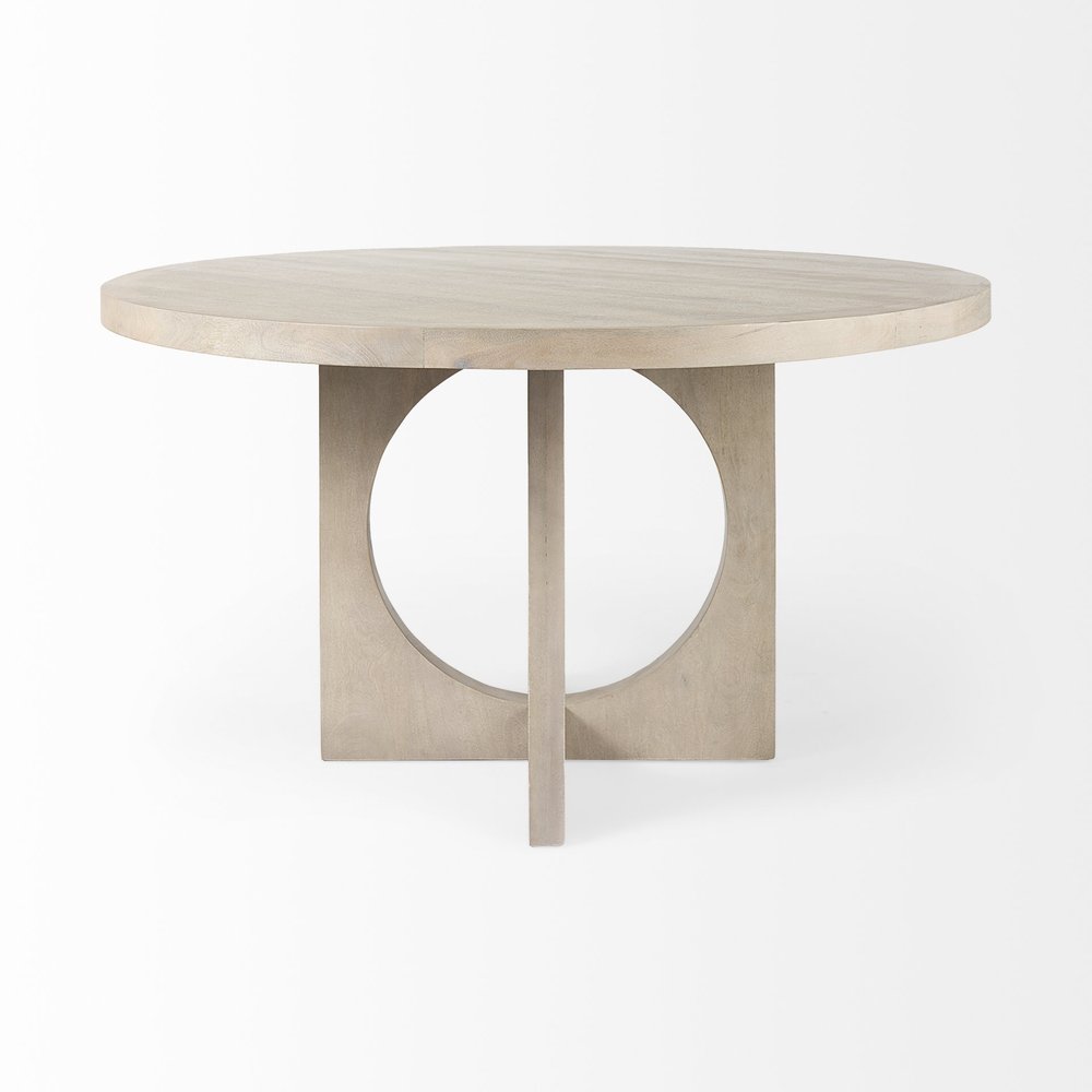 Natural Rounded Pedestal Base Dining Table - 54-inch